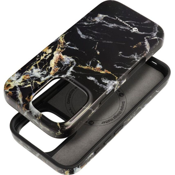 FORCELL F-Protect Mirage, Military Drop-Tested Case Compatible With Magsafe For Iphone 16 Pro Black marble