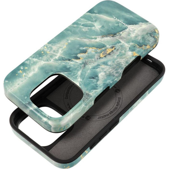 FORCELL F-Protect Mirage, Military Drop-Tested Case Compatible With Magsafe For Iphone 16 Pro Green marble