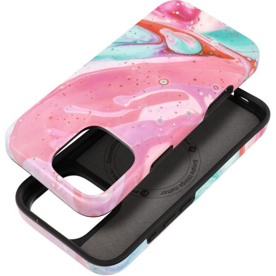 FORCELL F-Protect Mirage, Military Drop-Tested Case Compatible With Magsafe For Iphone 16 Pro Max Pink marble