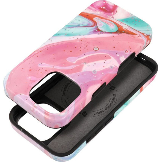 FORCELL F-Protect Mirage, Military Drop-Tested Case Compatible With Magsafe For Iphone 16 Pro Pink marble