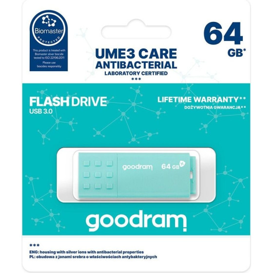 GoodRAM Pendrive UME3 64GB USB3.0 (Biomaster protected)