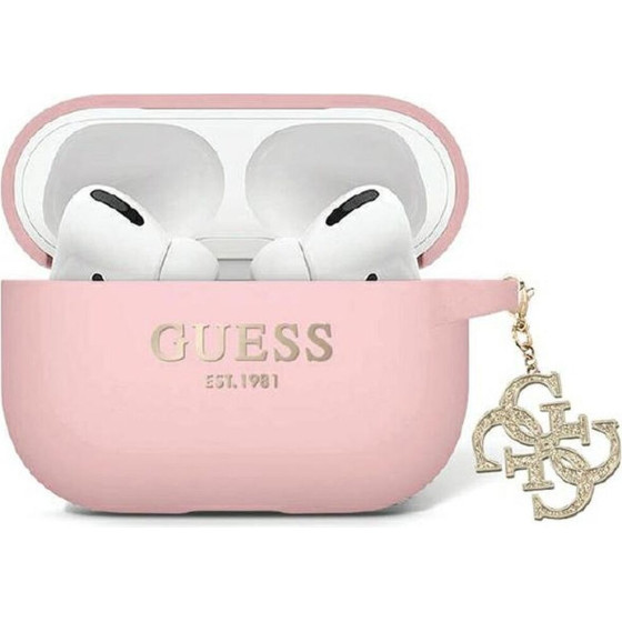 Guess Case For Apple Airpods Pro 2 (2022 / 2023) GUAP2LECG4P ( Liquid Silicone Glitter Triangle Charm) pink