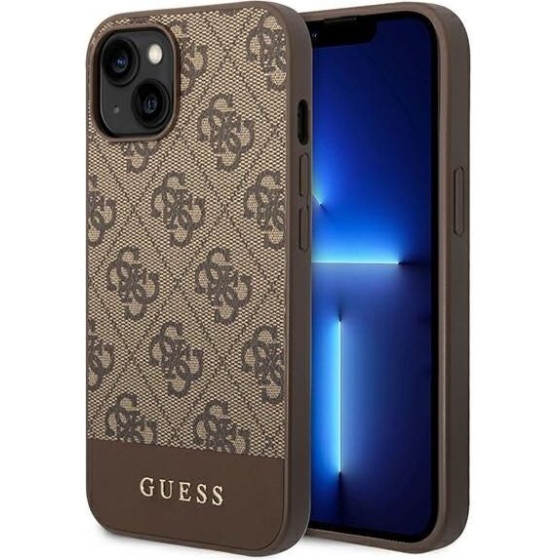Guess Case For Iphone 13 / 14 / 15 GUHCP14SG4GLbr (4G Stripe Collection) brown