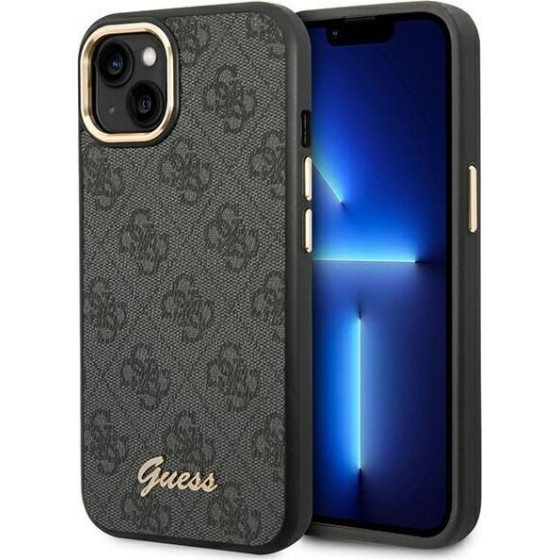 Guess Case For Iphone 13 / 14 / 15 GUHCP14SHG4SHk (4G Vintage Gold Logo) black