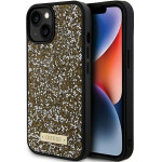 Guess Case For Iphone 13 / 14 / 15 GUHCP15SPfgsbsd (Rhinestone Metal Logo) yellow