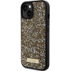 Guess Case For Iphone 13 / 14 / 15 GUHCP15SPfgsbsd (Rhinestone Metal Logo) yellow