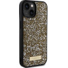 Guess Case For Iphone 13 / 14 / 15 GUHCP15SPfgsbsd (Rhinestone Metal Logo) yellow