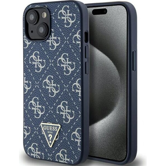 Guess Case For Iphone 13 / 14 / 15 GUHCP15SPG4GPb (4G Triangle Metal Logo) blue