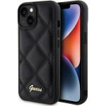 Guess Case For Iphone 13 / 14 / 15 GUHCP15SPsqsqsk (Quilted Metal Logo) black