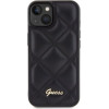 Guess Case For Iphone 13 / 14 / 15 GUHCP15SPsqsqsk (Quilted Metal Logo) black