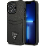 Guess Case For Iphone 13 Pro GUHCP13LPsatpk (Saffiano Double Card Triangle) black