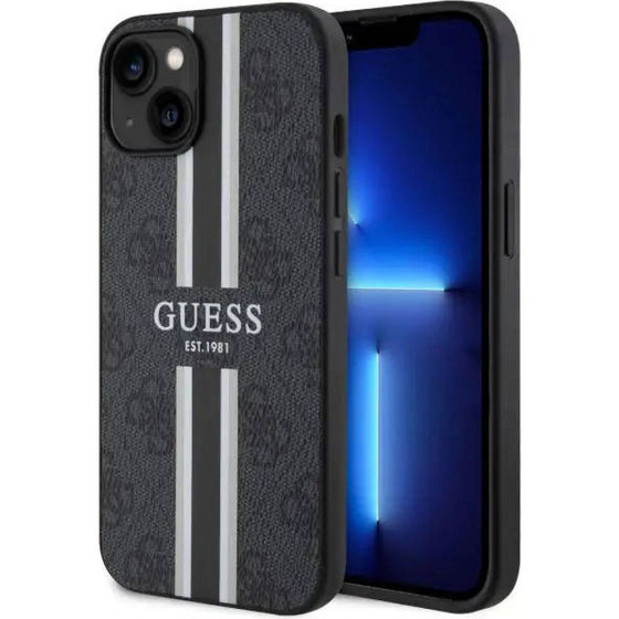 Guess Case For Iphone 14 Compatible With Magsafe GUHMP14SP4RPsk (4G Printed Stripes) black
