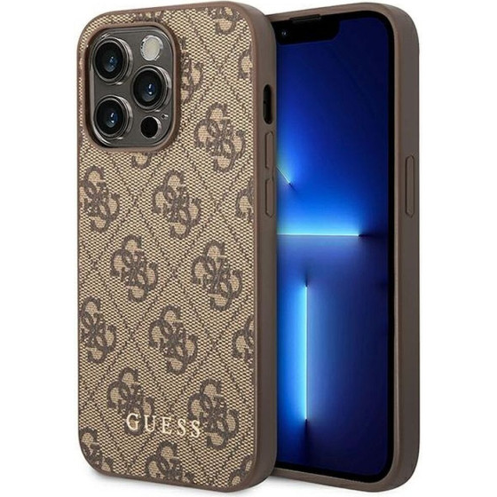 Guess Case For Iphone 14 Pro GUHCP14LG4GFbr (4G Gold Logo) brown