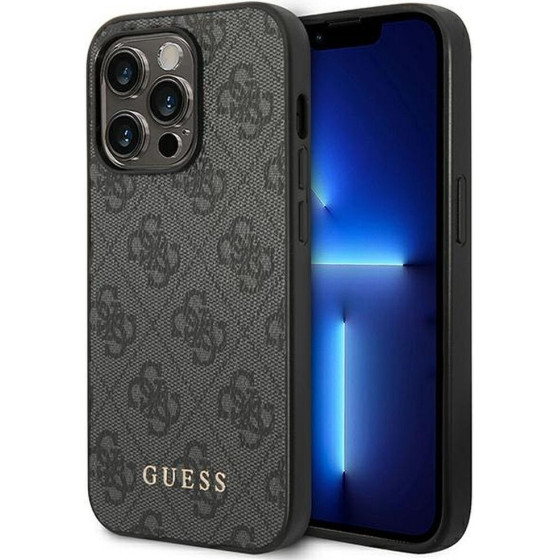 Guess Case For Iphone 14 Pro GUHCP14LG4GFgr (4G Gold Logo) grey