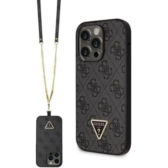 Guess Case For Iphone 14 Pro Max GUHCP14XP4TDscpk (Metal Logo Starss Crossbody) black