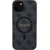 Guess Case For Iphone 15 Compatible With Magsafe GUHMP15SG4GFrk (4G Ring Classic logo) black