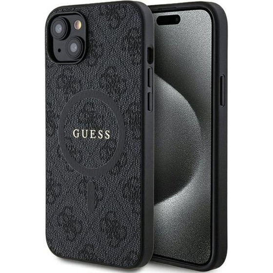 Guess Case For Iphone 15 Compatible With Magsafe GUHMP15SG4GFrk (4G Ring Classic logo) black
