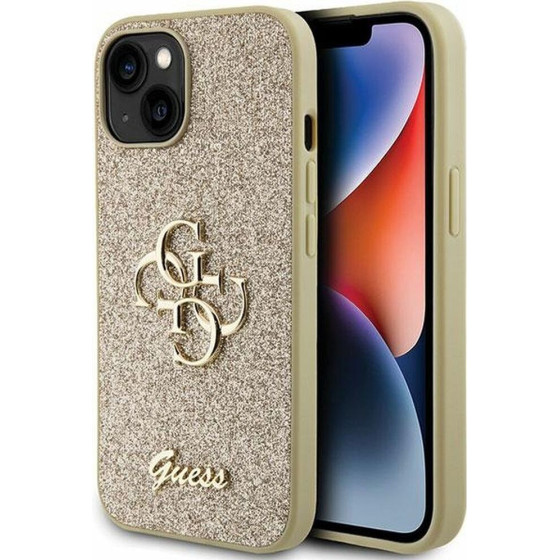 Guess Case For Iphone 15 Plus GUHCP15MHG4SGd (Fixed Glitter Big 4G) gold