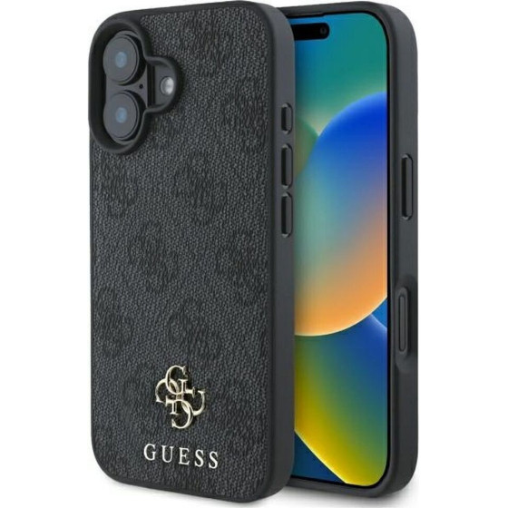 Guess Case For Iphone 16 Comaptible With Magsafe GUHMP16SP4SM4MK (Pu 4G Small And Classic) black