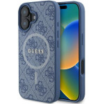 Guess Case For Iphone 16 Compatible With Magsafe GUHMP16SG4GFrb (Pu 4G Ring Classic Logo) blue