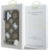 Guess Case For Iphone 16 Compatible With Magsafe GUHMP16SP4PWpw (Pu Peony On 4G Background) brown