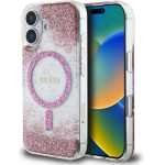 Guess Case For Iphone 16 Compatible With Magsafe GUHMP16SRgrgep (Resin Bottom Glitter) pink