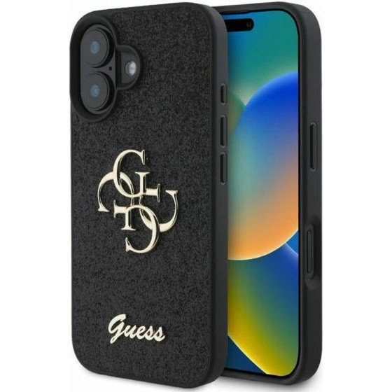 Guess Case For Iphone 16 GUHCP16SHG4SGk (Fixed Glitter Big 4G) black