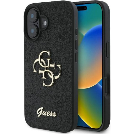 Guess Case For Iphone 16 Plus GUHCP16MHG4SGk (Fixed Glitter Big 4G) black