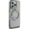 Guess Case For Iphone 16 Pro Compatible With Magsafe GUHMP16LHfwfck (Iml Flowers Wreath) black