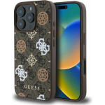 Guess Case For Iphone 16 Pro Compatible With Magsafe GUHMP16LP4PWpw (Pu Peony On 4G Background) brown