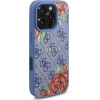 Guess Case For Iphone 16 Pro Compatible With Magsafe GUHMP16LP4ROpemcb (4G Flowers Print) blue