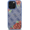 Guess Case For Iphone 16 Pro Compatible With Magsafe GUHMP16LP4ROpemcb (4G Flowers Print) blue