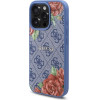 Guess Case For Iphone 16 Pro Compatible With Magsafe GUHMP16LP4ROpemcb (4G Flowers Print) blue