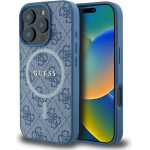 Guess Case For Iphone 16 Pro Max Compatible With Magsafe GUHMP16XG4GFrb (Pu 4G Ring Classic Logo) blue