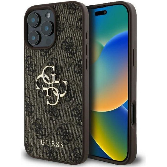 Guess Case For Iphone 16 Pro Max GUHCP16X4GMgbr (4G Pu Big Logo) brown