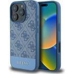 Guess Case For Iphone 16 Pro Max GUHCP16XG4GLbl (4G Pu Bottom Stripe) blue