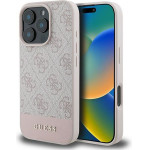 Guess Case For Iphone 16 Pro Max GUHCP16XG4GLpi (4G Pu Bottom Stripe) pink