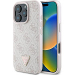 Guess Case For Iphone 16 Pro Max GUHCP16XP4TDpp (Pu Leather 4G Triangle Strass) pink