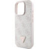 Guess Case For Iphone 16 Pro Max GUHCP16XP4TDpp (Pu Leather 4G Triangle Strass) pink