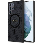 Guess Case For Samsung S24 Ultra Compatible With Magsafe GUHMS24LG4GFrk (4G Ring Classic logo) black