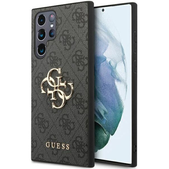 Guess Case For Samsung S24 Ultra GUHCS24L4GMggr (Leather 4G Metal Logo) black
