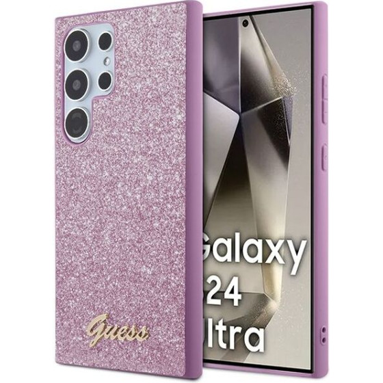 Guess Case For Samsung S24 Ultra GUHCS24LHggshu (Glitter Script) purple