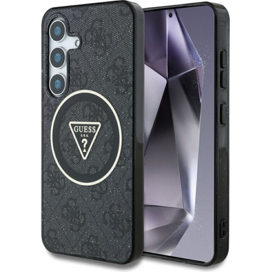 Guess Case For Samsung S25 Plus GUHMS25MHG4PRtgk (Magnetic Iml Metal Glitter 4G Circle Triangle) black