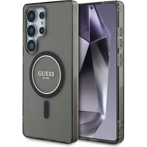 Guess Case For Samsung S25 Ultra GUHMS25LHfgerek (Magnetic Iml Glitter Circle) black