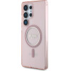 Guess Case For Samsung S25 Ultra GUHMS25LHfgerep (Magnetic Iml Glitter Circle) pink