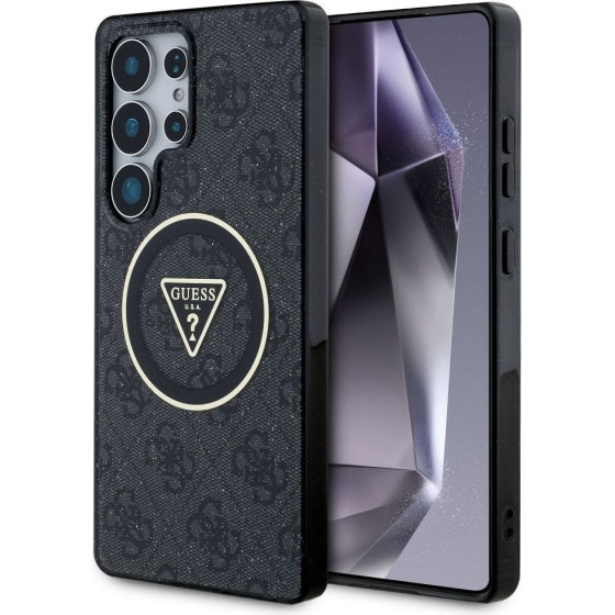 Guess Case For Samsung S25 Ultra GUHMS25LHG4PRtgk (Magnetic Iml Metal Glitter 4G Circle Triangle) black