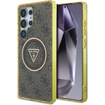 Guess Case For Samsung S25 Ultra GUHMS25LHG4PRtgw (Magnetic Iml Metal Glitter 4G Circle Triangle) brown