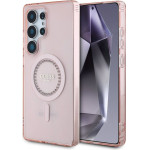 Guess Case For Samsung S25 Ultra GUHMS25LPftdtep (Magnetic Iml Rhinestones) pink
