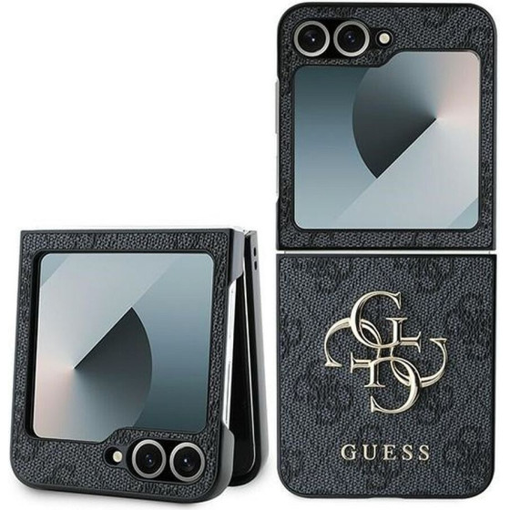 Guess Case For Samsung Z Flip 6 GUHCZF64GMggr (Pu 4G Leather Metal Logo) black