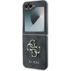 Guess Case For Samsung Z Flip 6 GUHCZF64GMggr (Pu 4G Leather Metal Logo) black